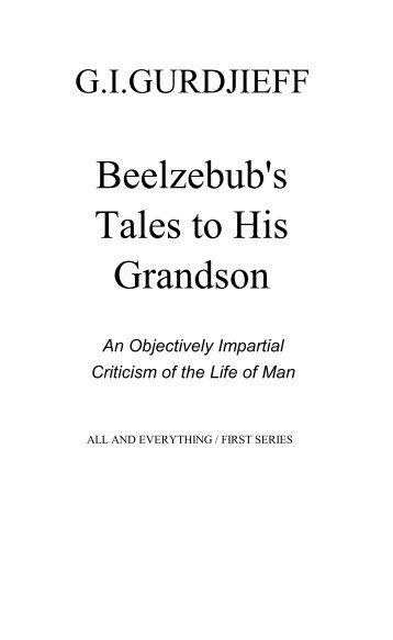 Beelzebub Tales To His Grandson Pdf